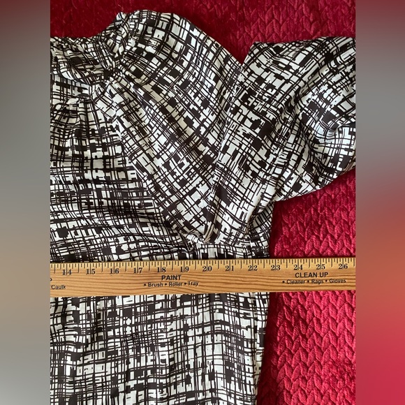 DANA BUCHMAN Romantic Getaway cattail Brown & White Blouse Top size XL - Picture 7 of 13